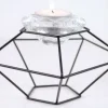 Fyrfadsstage Cubic metal/glas