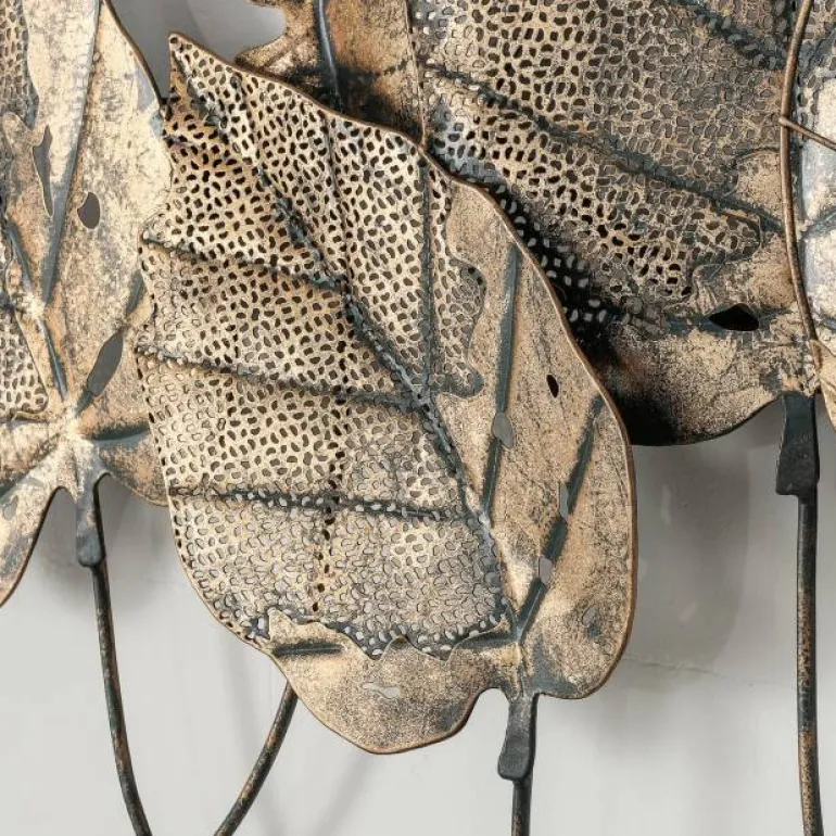 Golden Leaves Vægdekoration i metal - 115cm