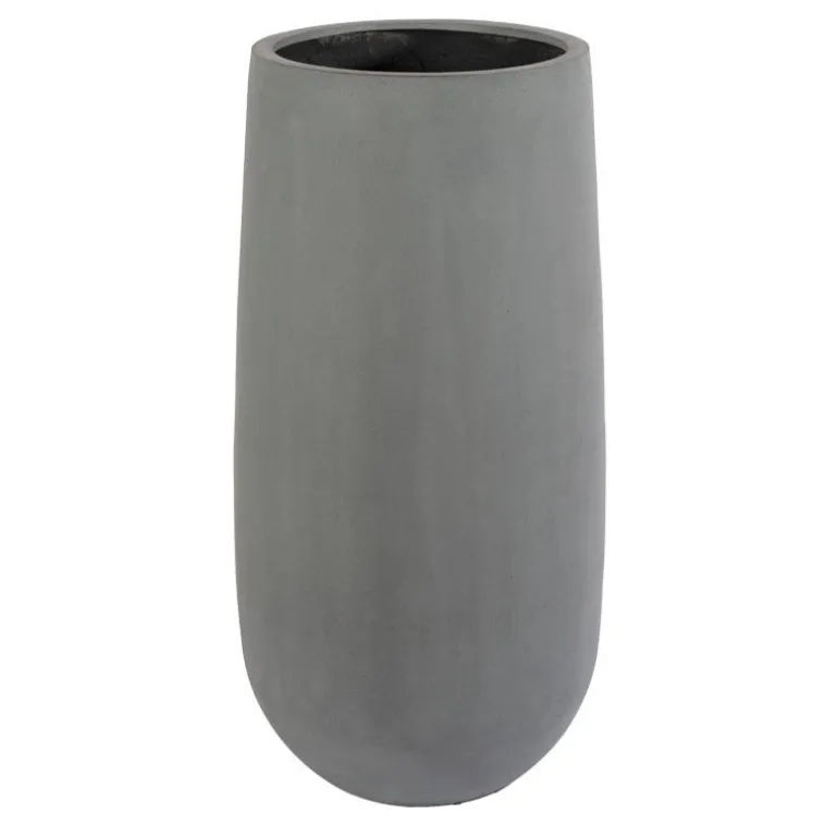 Høj cementgrå krukke i glasfiber - 70cm + 100cm letvægtskrukker