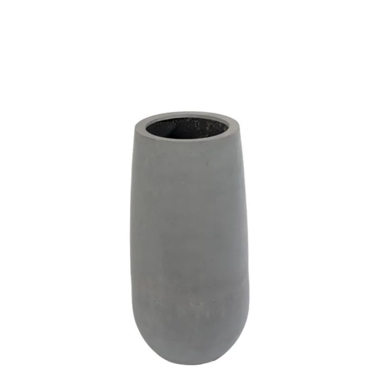 Høj cementgrå krukke i glasfiber - 70cm + 100cm letvægtskrukker