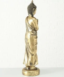 Høj 80cm Buddha figur i guld antik - SÆT
