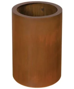 Høj cylinder krukke i corten stål rust - H.60cm + H.80cm