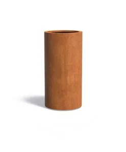 Høj Cylinder krukke i corten stål / Ø.60 - H.60+H.80cm+100cm+120cm