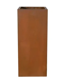 Høje rektangulære krukker med rust i corten stål - H.72 + H.95cm