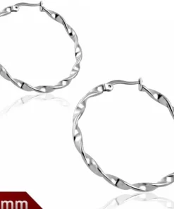 Hoop twist ståløreringe - 30mm+50mm+60mm
