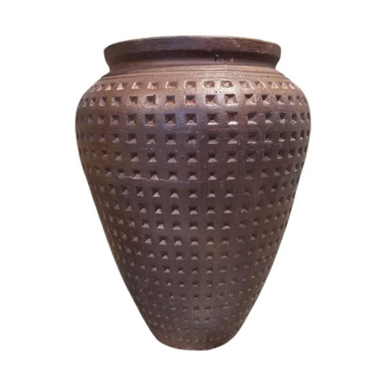 Hårdtbrændt ironstone Krukke med mønster / Stentøjskrukke - 90cm