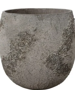 H.45xØ.45cm rustik krukke med lava mønster - Brun eller Sandgrå