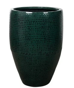 Indendørs krukker i ocean green metal med hammered finish / 3str.