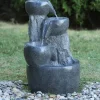 Klippe vandkunst med krukker og LED