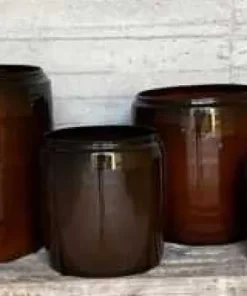Krukker / Potter i recycled metal - 3 farver - 4 størrelser