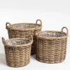 Krukker i rattan med plastindsats og twisted kant Ø.55cm / SÆT