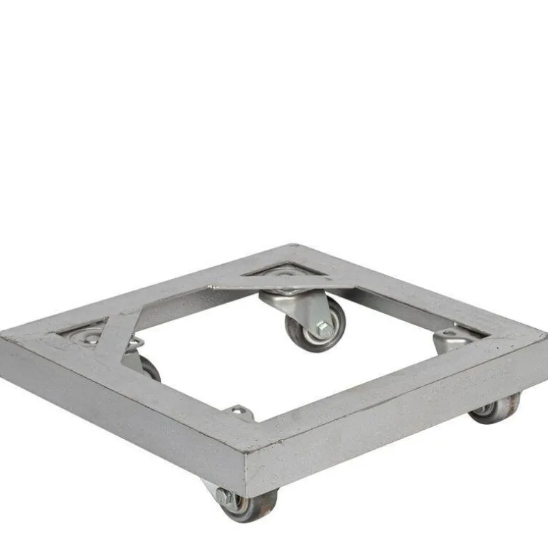 Kubiske firkantede krukker med hjul / Matsort - 40cm+50cm+60cm