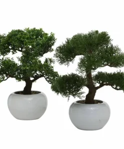 Kunstige Bonsai træer i keramik potte - kasse med 4stk