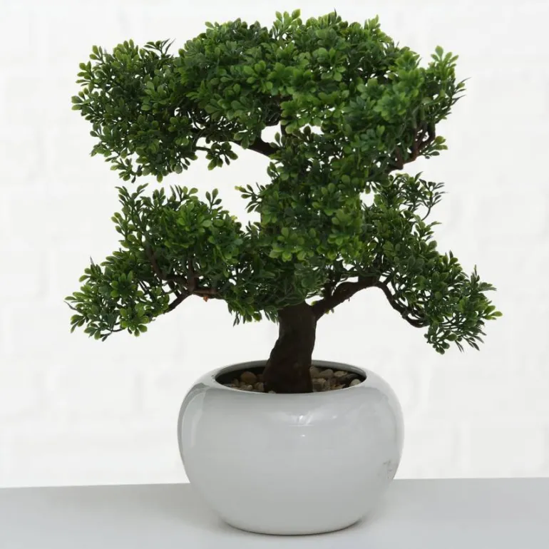 Kunstige Bonsai træer i keramik potte - kasse med 4stk