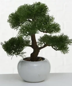 Kunstige Bonsai træer i keramik potte - kasse med 4stk