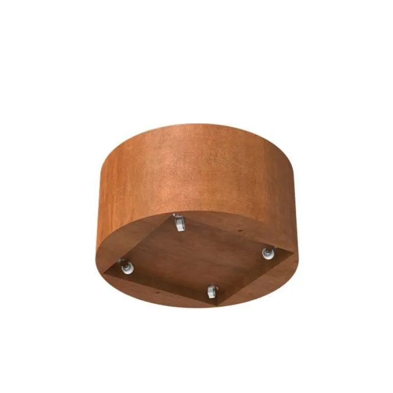 Lav rund højbed / plantekumme i corten stål med hjul - H.40cm