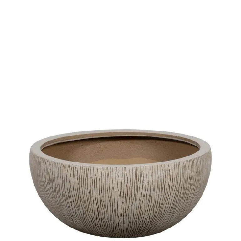Lave fade / krukker i sand stripe eller grå glasfiber - Ø.59cm