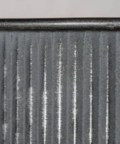 Lave runde metal plantepotter i zink look med ribber - Sæt