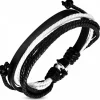 Læder og hampesnor armbånd m/k