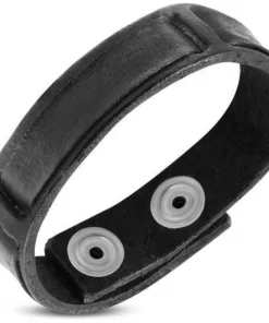 Læderarmbånd med knaplås