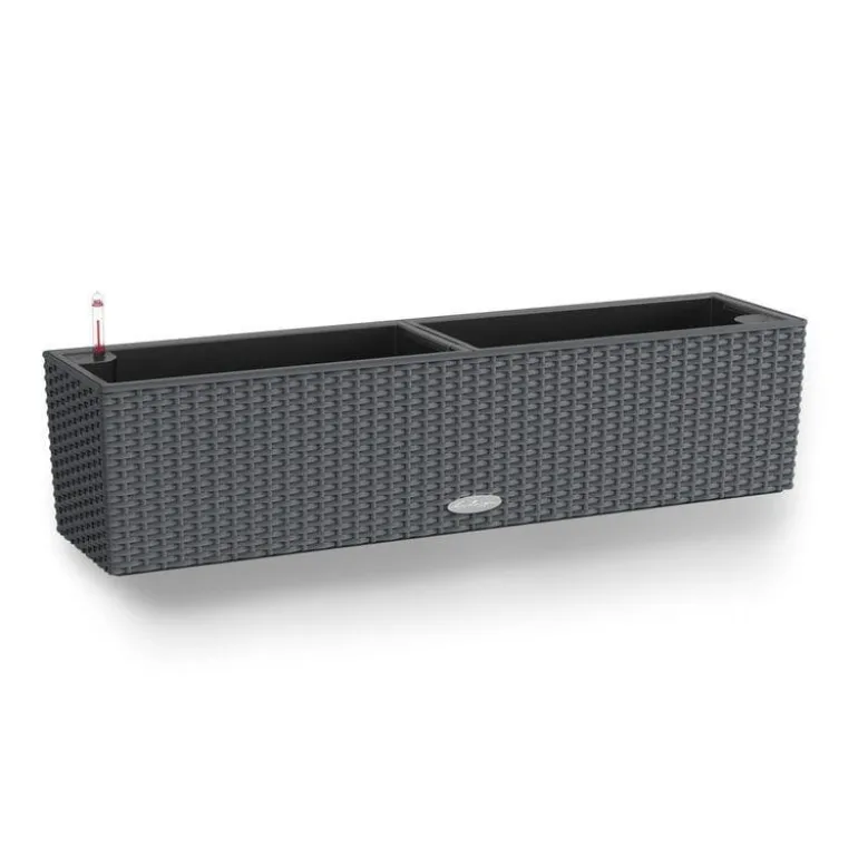 Lechuza altankasse med selvvanding / Balconera Cottage Polyrattan - 6 farver