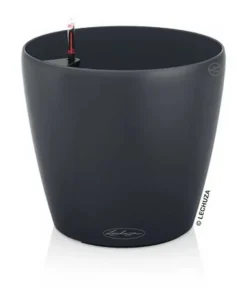 Lechuza Color blomsterpotte med selvvanding - Ø.18cm - Hvid + Slate