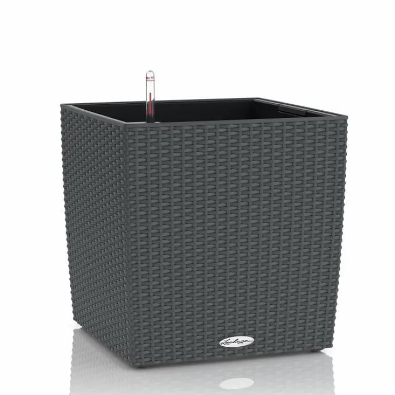 Lechuza Cube Cottage / Polyrattan - grafit-antrazit-sand-lysegrå - 40x40cm+50x50cm