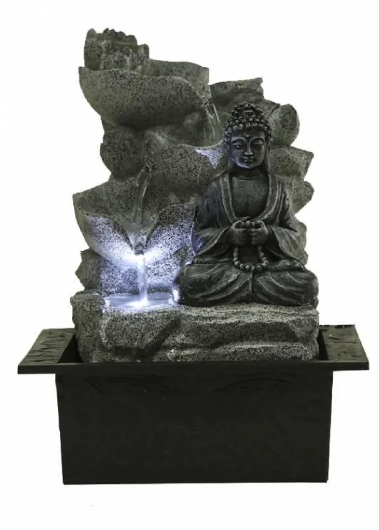 Lille Buddha vandfontæne med LED lys