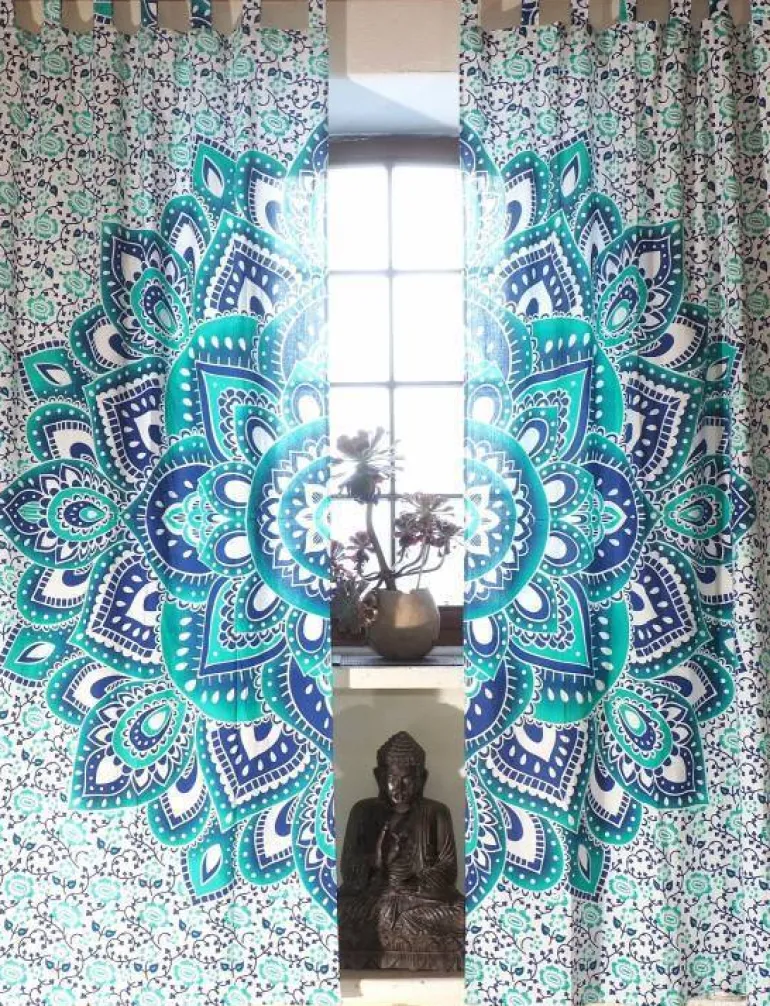 Mandala gardiner med print - 2 modeller