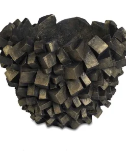 Mattone Pot med antik gold cubes - Ø.75cm