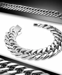 19mm Mega Panserarmbånd I Stål - 22cm