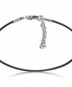 1mm Mokka læderarmbånd med stål lås