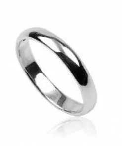 4mm Rounded Sølvfingerring m/k