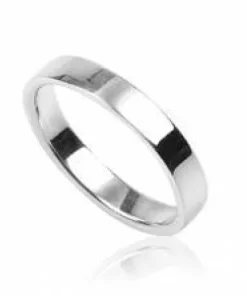 4mm Square Sølvfingerring m/k