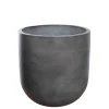 Nordic Style Rund Krukke i Grå Fiberbeton - H.44xØ.44cm