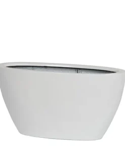 Oval krukke - Lav plantegondol i glasfiber 60cm - sort eller hvid
