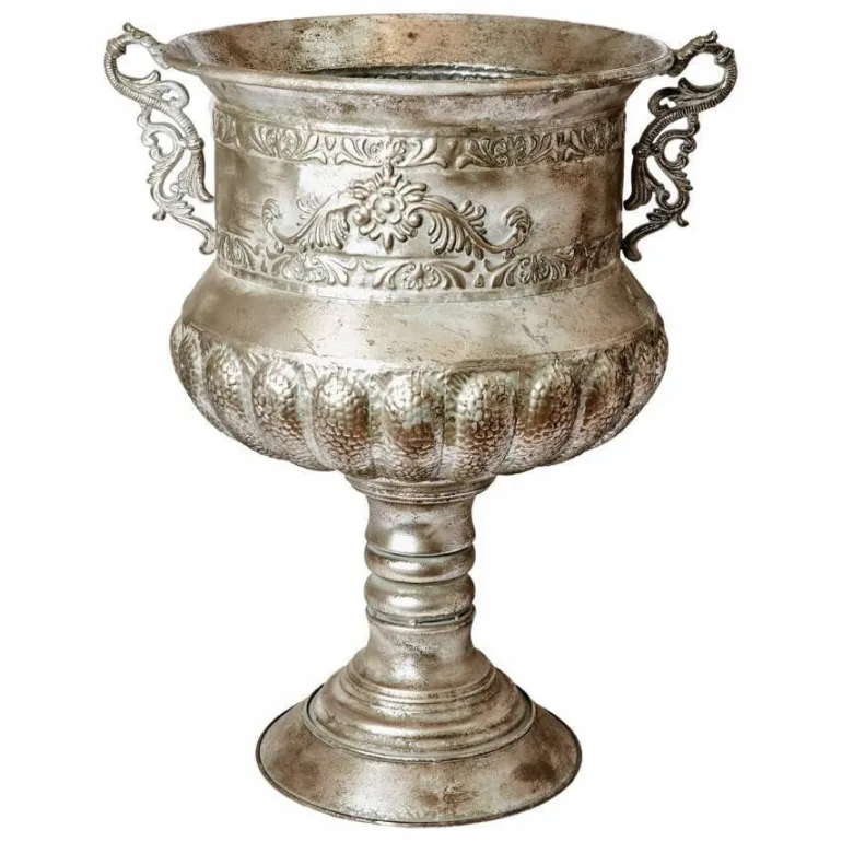PALLETILBUD - Store pokaler / skjulere med ornament og ører - antik guld / antik sølv / antik hvid