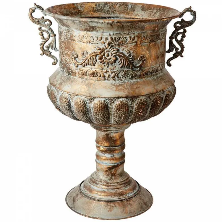 PALLETILBUD - Store pokaler / skjulere med ornament og ører - antik guld / antik sølv / antik hvid