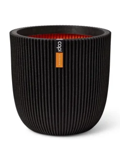 Plantekrukke groove black med ribber - Ø.35cm + Ø.43cm + Ø.54