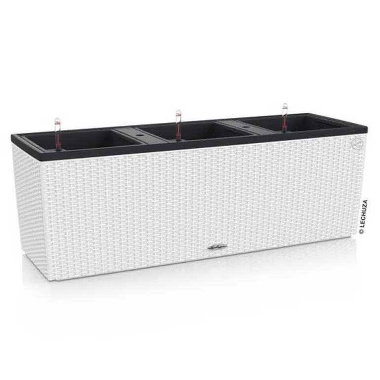 Polyrattan plantekasser med selvvanding og indsatse - OUTLET - 4stk på palle