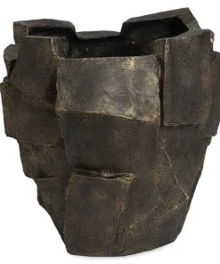 ROCA Plantepotte i antik guld med cubes - 55x55cm
