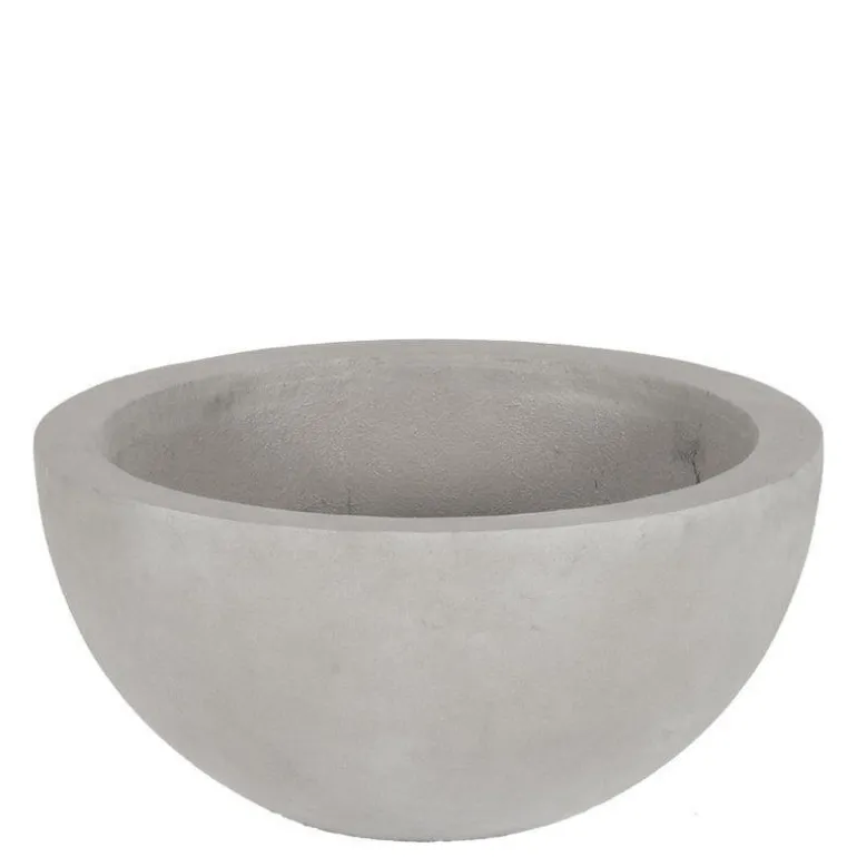 Rund lav fiber krukke / Plante bowle / sort + sandgrå