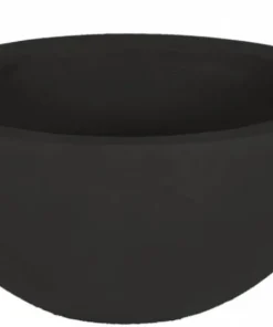 Rund lav fiber krukke / Plante bowle / sort + sandgrå