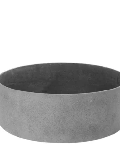 Rund lav rockstone plantepotte Ø.40cm - Sand + Sort + Grå