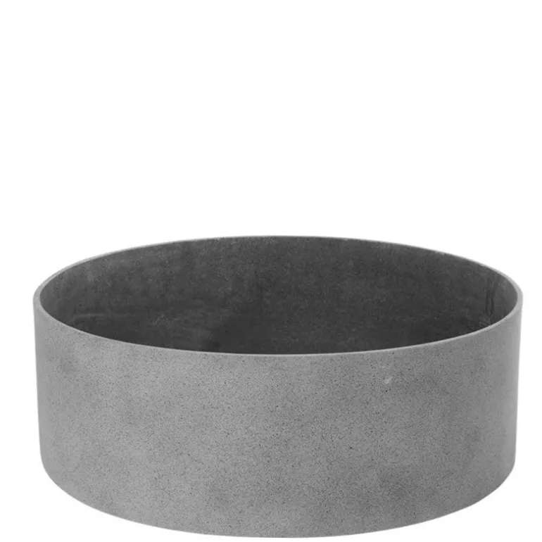Rund lav rockstone plantepotte Ø.40cm - Sand + Sort + Grå