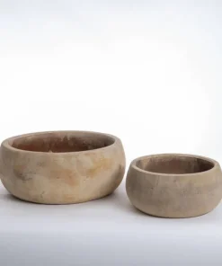 Runde lave plantebowler i lys Terracotta - Ø.32 + Ø.46