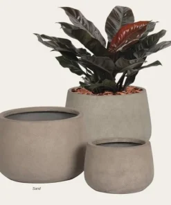 Sand / Beige plantepotte H.15xØ.22cm