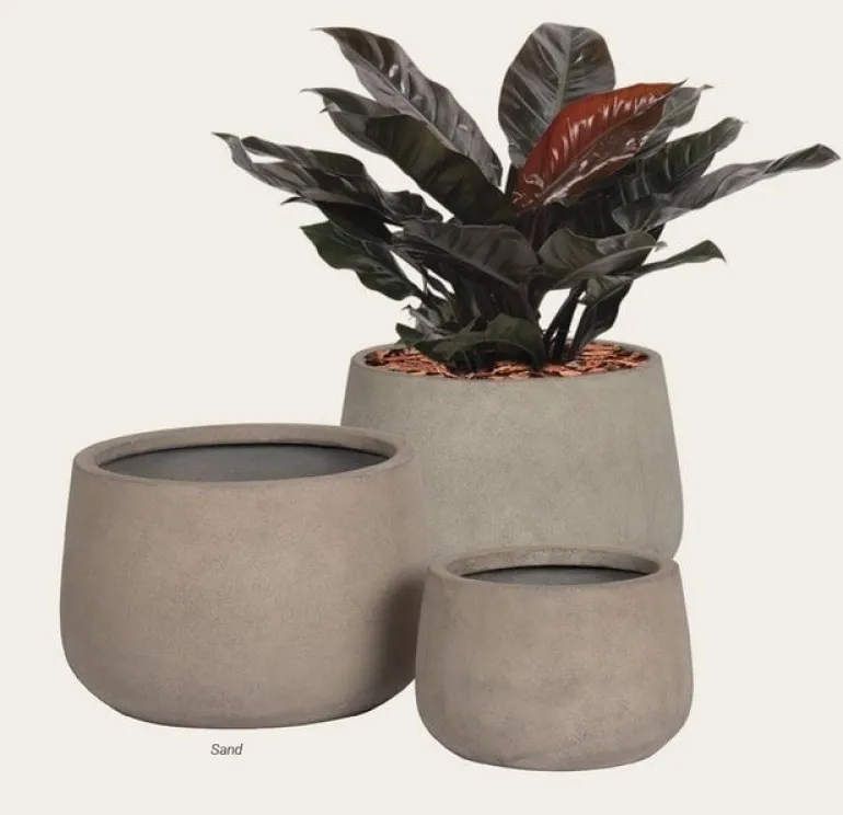 Sand / Beige plantepotte H.15xØ.22cm