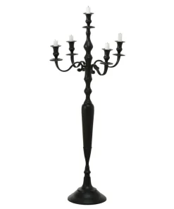 Sort gulvlysestage - 5-armet - 105cm kandelaber