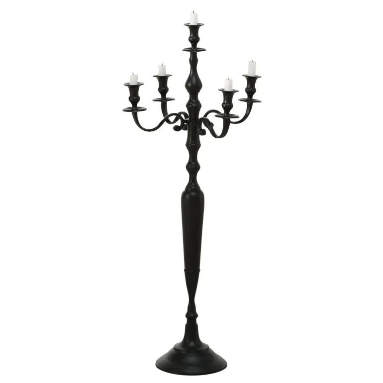 Sort gulvlysestage - 5-armet - 105cm kandelaber